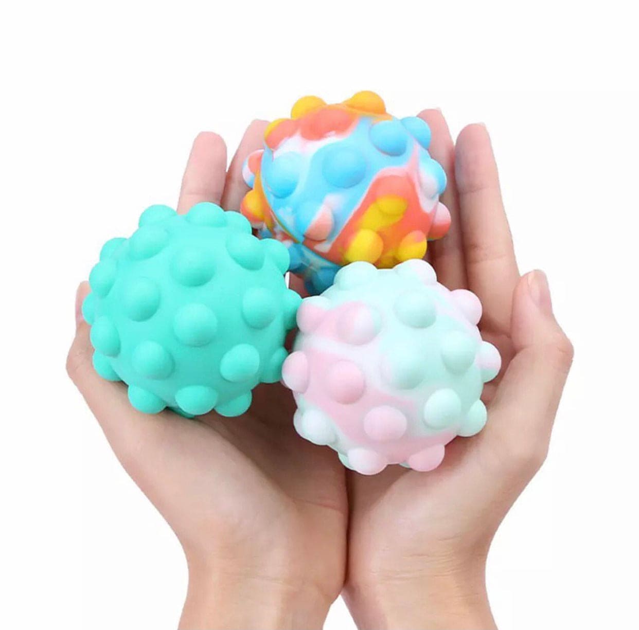 Pop It Anti-Stress Squishy Soft Balls For Kids, 3D Anti-Pressure Squeeze Pop Ball, Silicone Sensory Toys Stress Balls