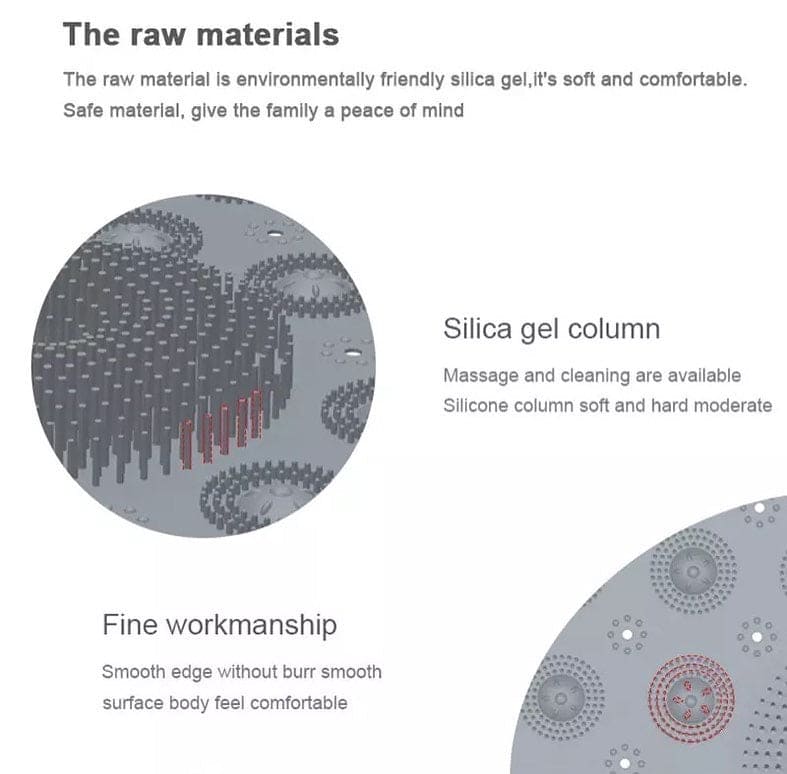 Silicone Bathroom Shower Mats, Multifunctional Water Absorption Bathroom Mats, Non-Slip Floor Mat