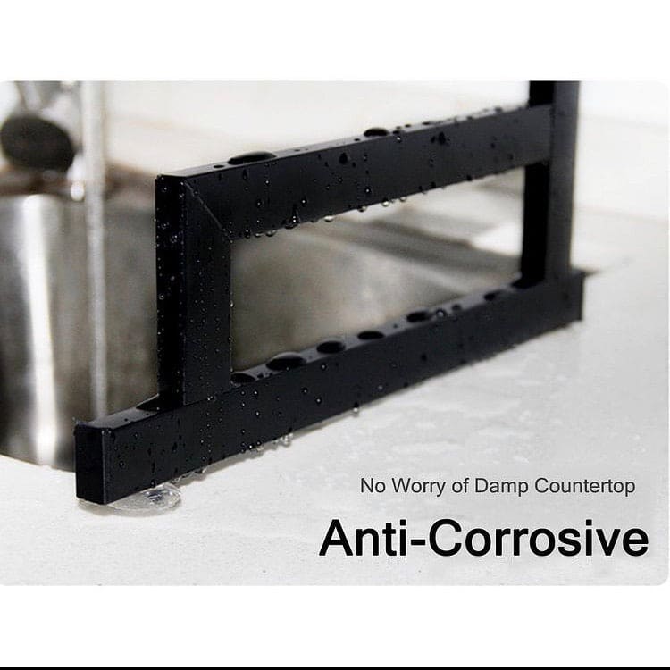 Kitchen Shelf Organizer, Dish Drying Rack, Stainless Steel Sink Drain Rack, Dishes Cutlery Dry Rack, Multifunction Metal Utensils Holder, Sink Storage Sponge Drain Rack, Telescopic Drain Rack, Double Layer Dish Organizer, Over Sink Rack