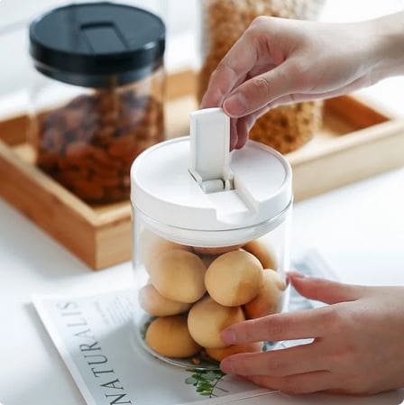 Set Of 3 Transparent Cookie Jar, Transparent Sealed Cans Jars For Spices, Multi Capacity Grain Storage Box, Kitchen Snacks Dry Plastic Fresh Keeping Tank