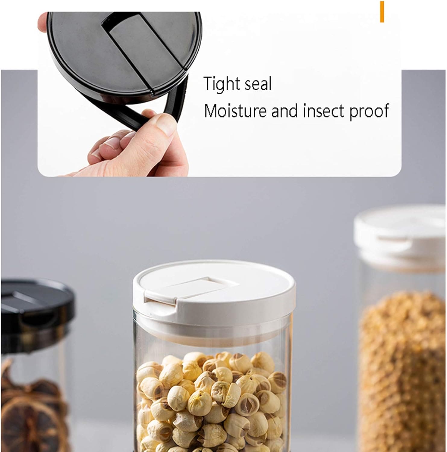 Set Of 3 Transparent Cookie Jar, Transparent Sealed Cans Jars For Spices, Multi Capacity Grain Storage Box, Kitchen Snacks Dry Plastic Fresh Keeping Tank