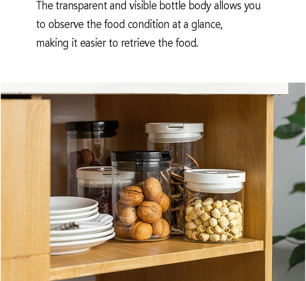 Set Of 3 Transparent Cookie Jar, Transparent Sealed Cans Jars For Spices, Multi Capacity Grain Storage Box, Kitchen Snacks Dry Plastic Fresh Keeping Tank