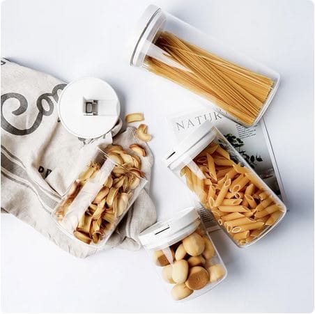 Set Of 3 Transparent Cookie Jar, Transparent Sealed Cans Jars For Spices, Multi Capacity Grain Storage Box, Kitchen Snacks Dry Plastic Fresh Keeping Tank