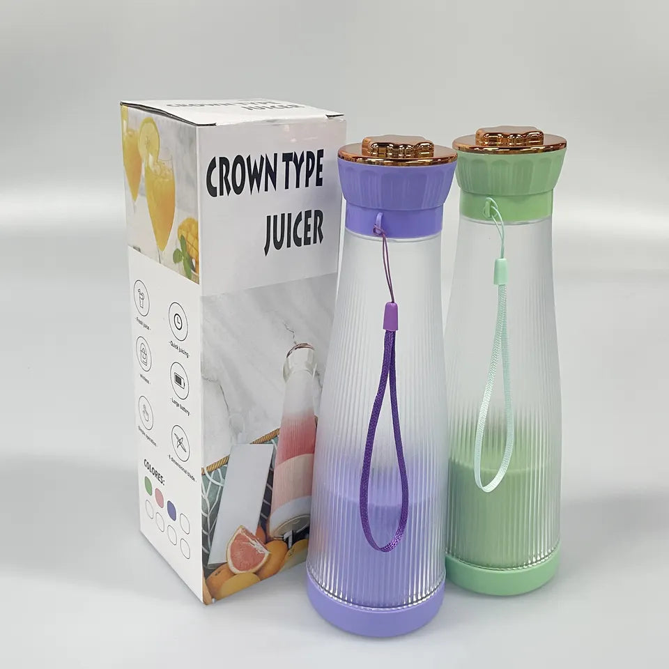 Crown Type Juicer, Mini Portable Blender Fruit Mixers, 400ml Electric Juicer, Anti Drip Blender, Mini Shake Smoothie Blender, Wireless Electric Juicer, Travel Electric Portable Mixer Bottle, Portable Smoothies Blender
