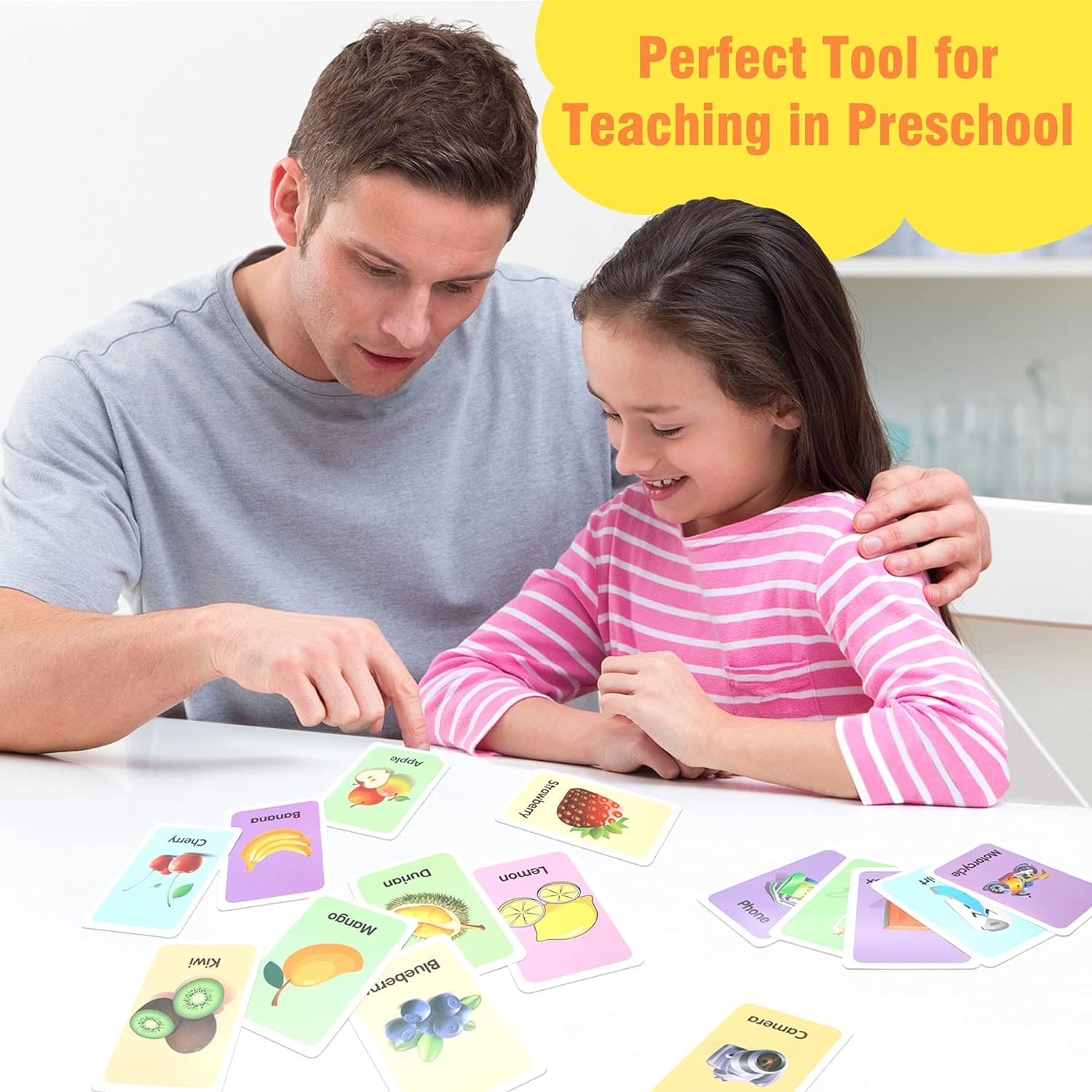 English Word Learning Flash Card For Kids, Visual Stimulation Cards for Toddlers, Cartoon Flashcards for Newborn Babies Kids, Fun Learning and Educational Kids Cards, Memory Training  Learning Cards, Montessori Baby Learning Cards