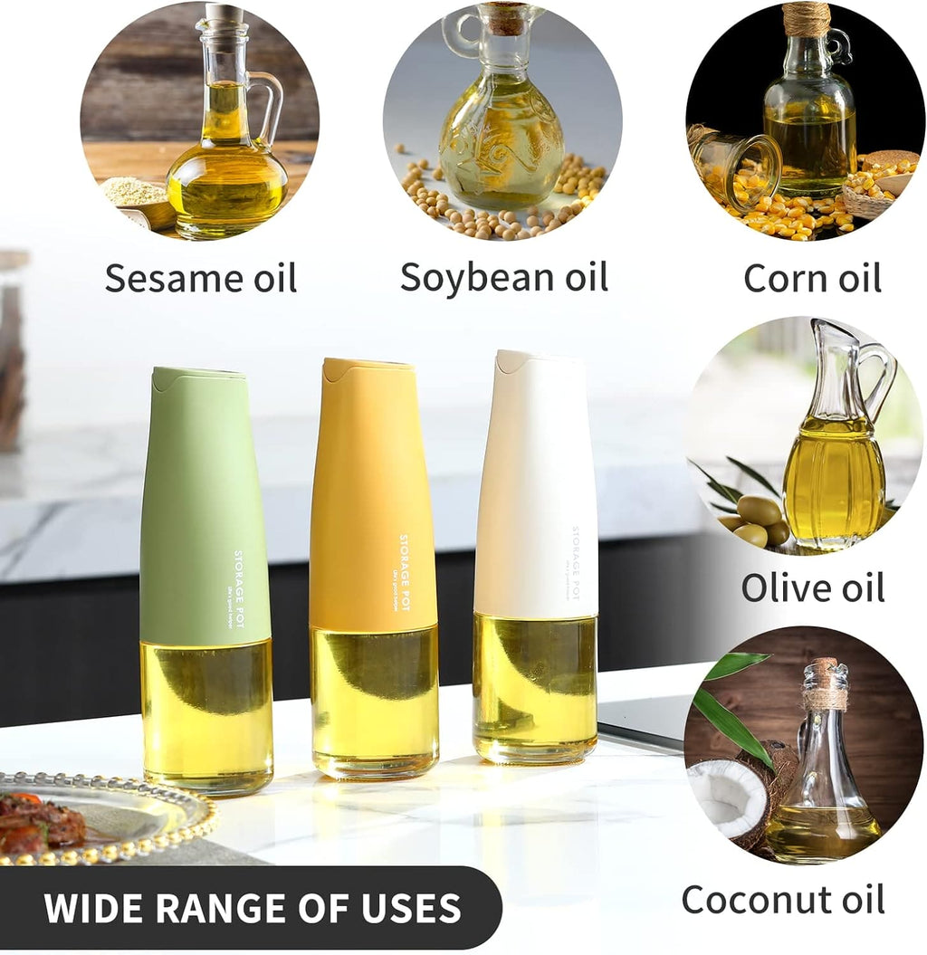 450Ml Oil Storage Pot, Auto Flip Kitchen Oil Bottle, Cooking Oil Dispenser For Kitchen, Automatic Opening Oil Bottle, Kitchen Non Hanging Oil Seasoning Bottle, Food Grade Condiment Bottle, Drip Free Spout Oil Container