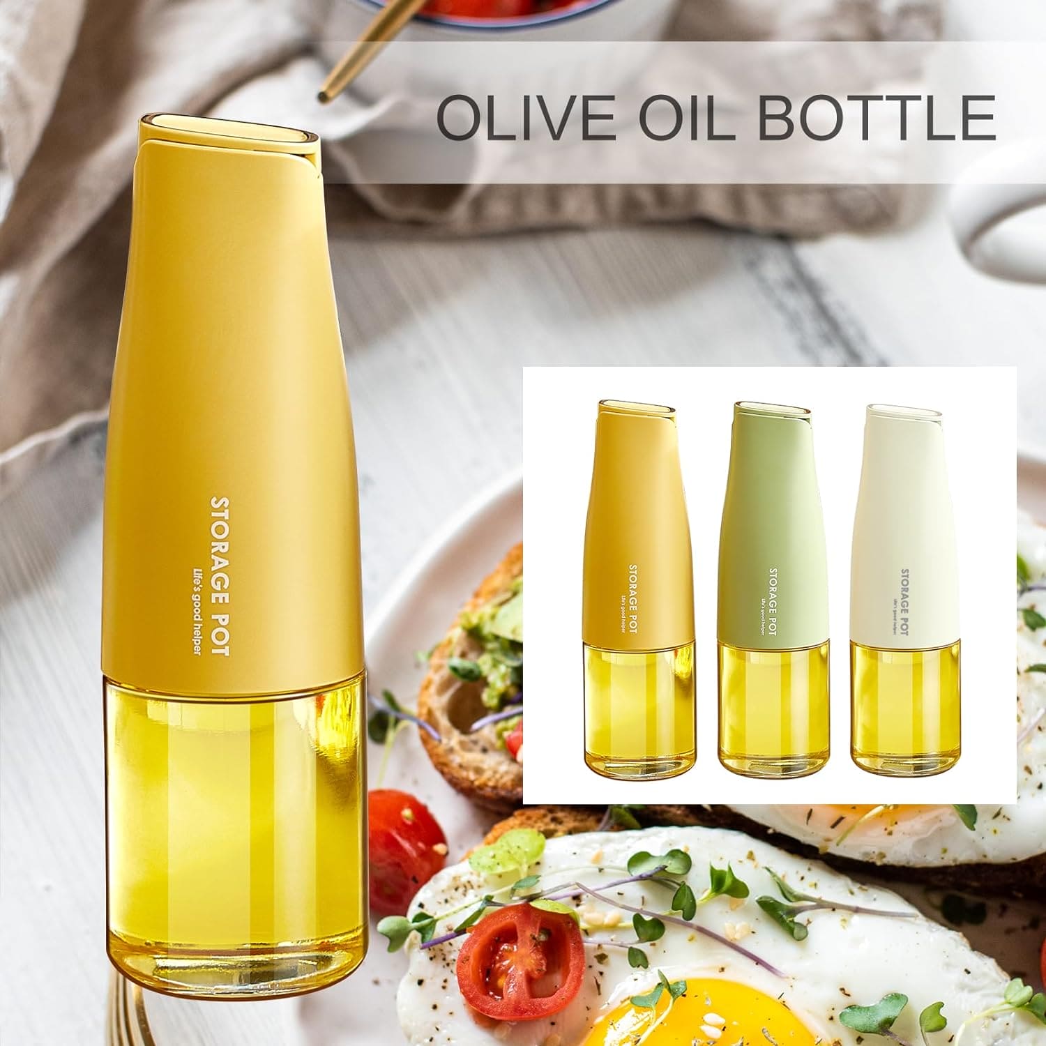 450Ml Oil Storage Pot, Auto Flip Kitchen Oil Bottle, Cooking Oil Dispenser For Kitchen, Automatic Opening Oil Bottle, Kitchen Non Hanging Oil Seasoning Bottle, Food Grade Condiment Bottle, Drip Free Spout Oil Container