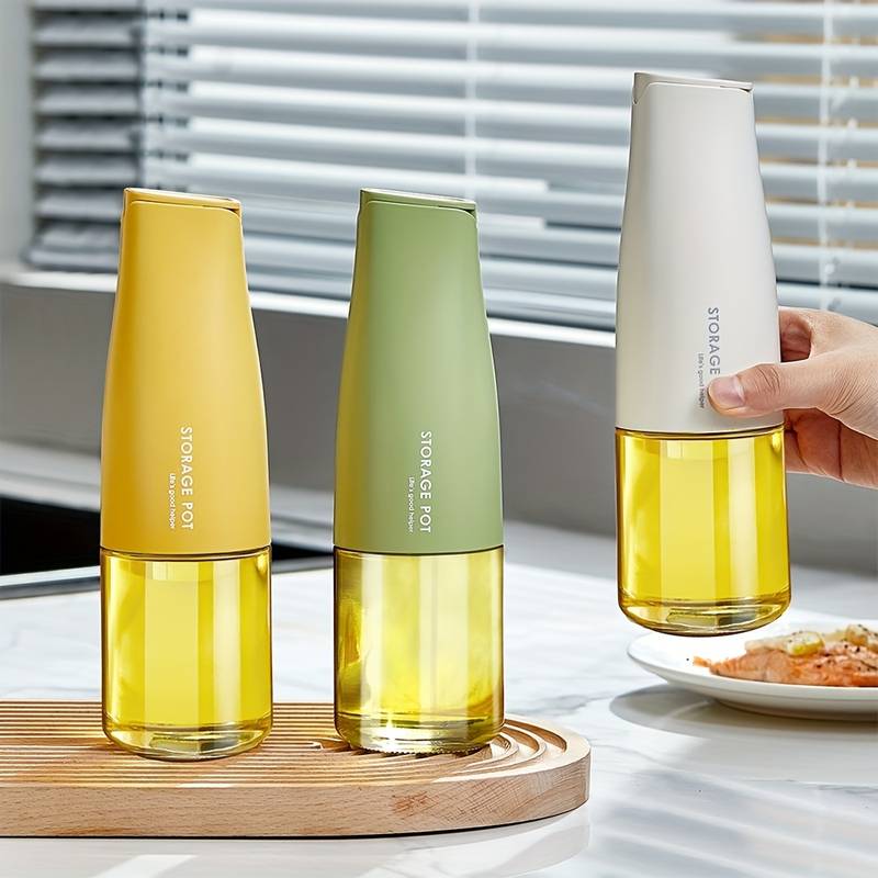 450Ml Oil Storage Pot, Auto Flip Kitchen Oil Bottle, Cooking Oil Dispenser For Kitchen, Automatic Opening Oil Bottle, Kitchen Non Hanging Oil Seasoning Bottle, Food Grade Condiment Bottle, Drip Free Spout Oil Container