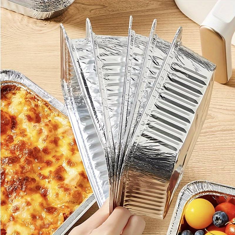 Set Of 10 Aluminum Foil Plates, Disposable Aluminum Frying Container, Kitchen Oil Absorbing Paper Container, Multipurpose Tin Foil Pad