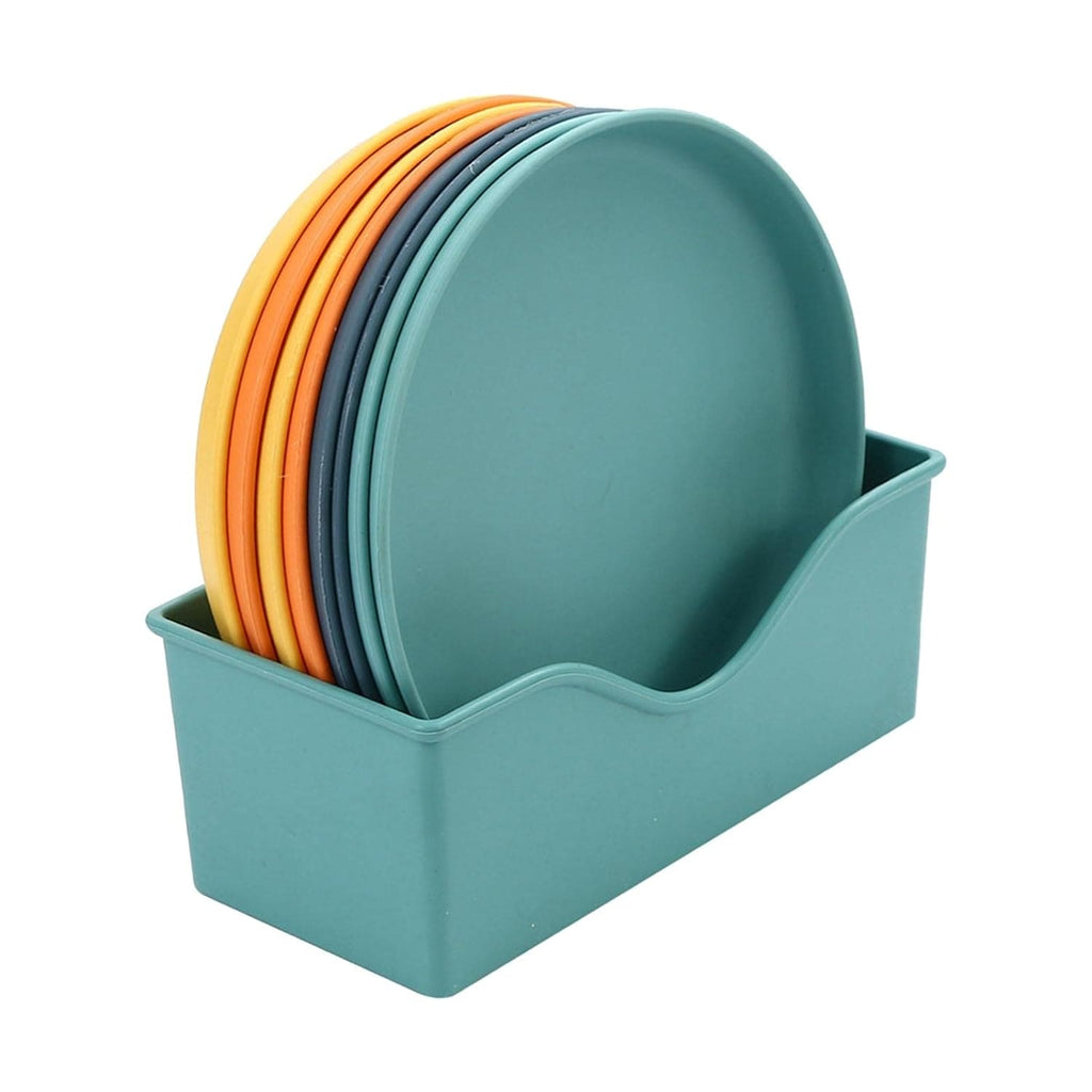 Plastic Plates With Stand, Multi-function Spit Bone Dish, Round Square Set Dining Table Plates, Household Kitchen Tableware Serving Table Plates, Fruit Snack Dish Plate, Reusable Food Serving Dishes With Rack