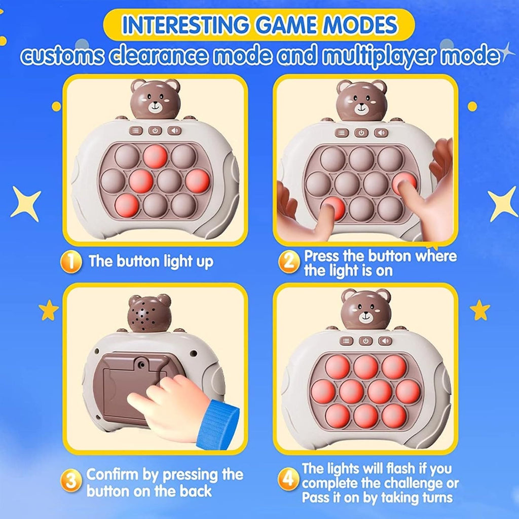 Console Pop Up Toy, Quick Push Game Machine, Light Bubble Puzzle Toy.