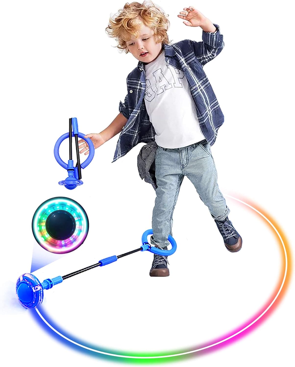 Foot Flashing Ankle Jumping Rope Ball, Glowing Bouncing Fitness Sports Swing Ball, Flash Jumping Bouncing Ball, Children Skip It Ball, Skipping Rope Swing Ball, Foldable Ankle Skip Ball