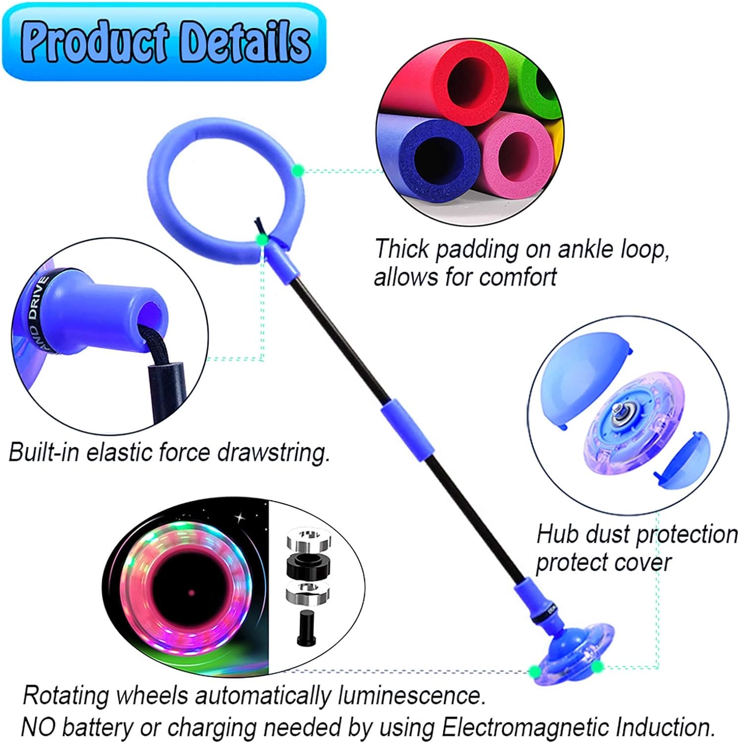 Foot Flashing Ankle Jumping Rope Ball, Glowing Bouncing Fitness Sports Swing Ball, Flash Jumping Bouncing Ball, Children Skip It Ball, Skipping Rope Swing Ball, Foldable Ankle Skip Ball