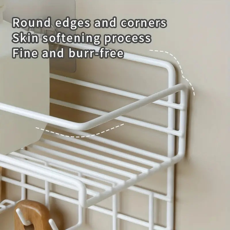 Self Adhesive Caddy Shelf With Hook, Combo Organizer Basket.