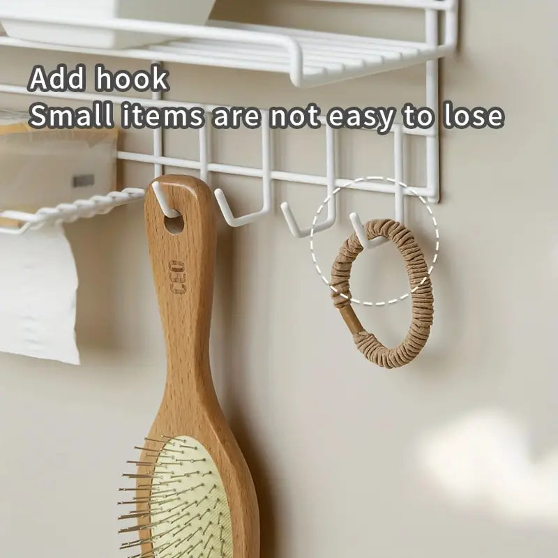Self Adhesive Caddy Shelf With Hook, Combo Organizer Basket.