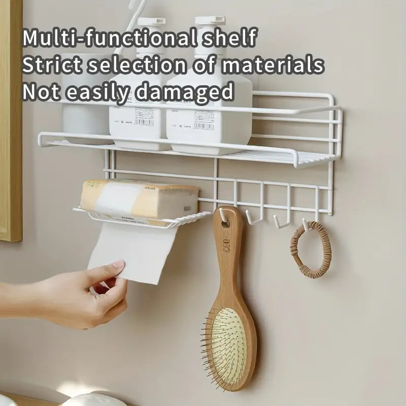 Self Adhesive Caddy Shelf With Hook, Combo Organizer Basket.