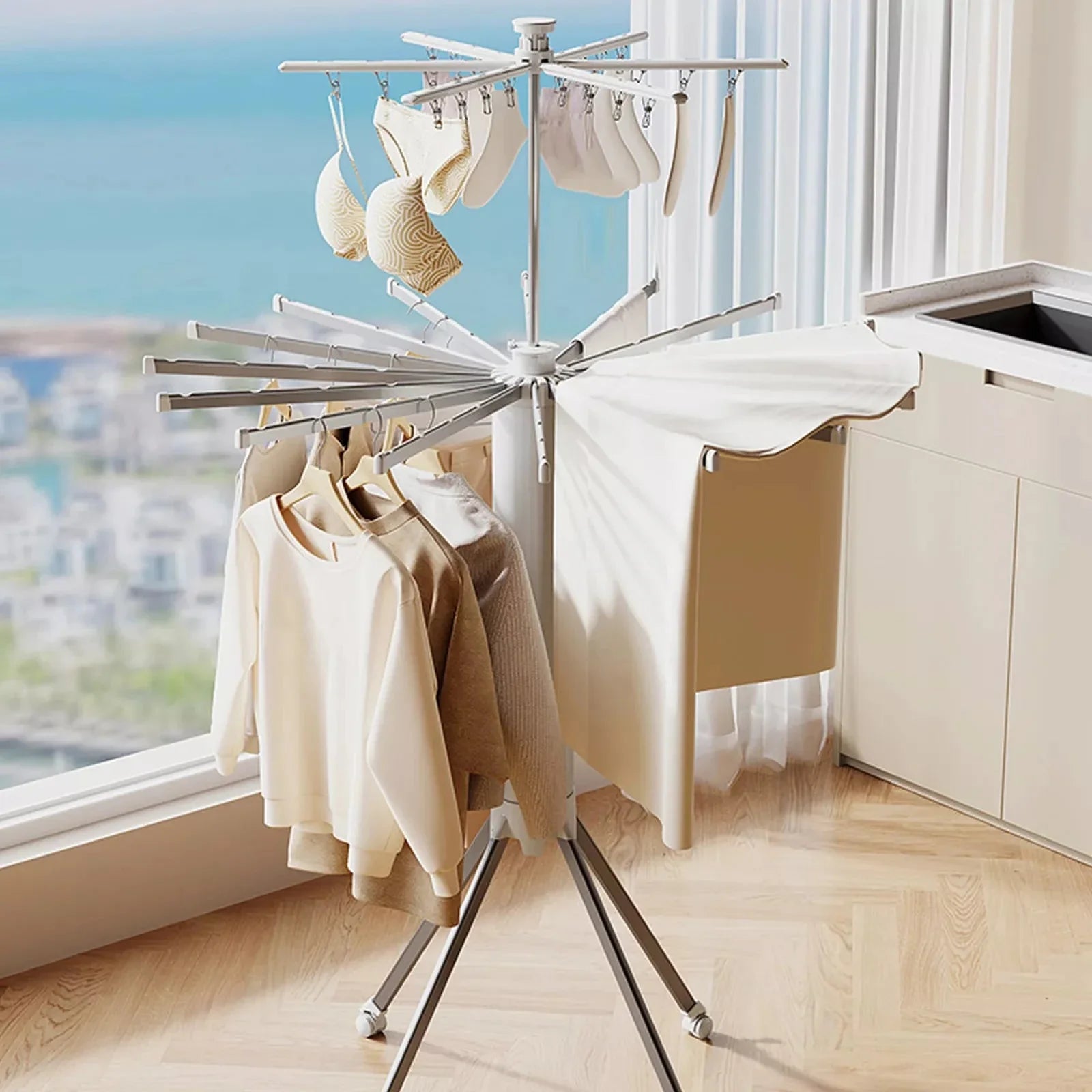 Aluminum Foldable Laundry Stand Tripod.