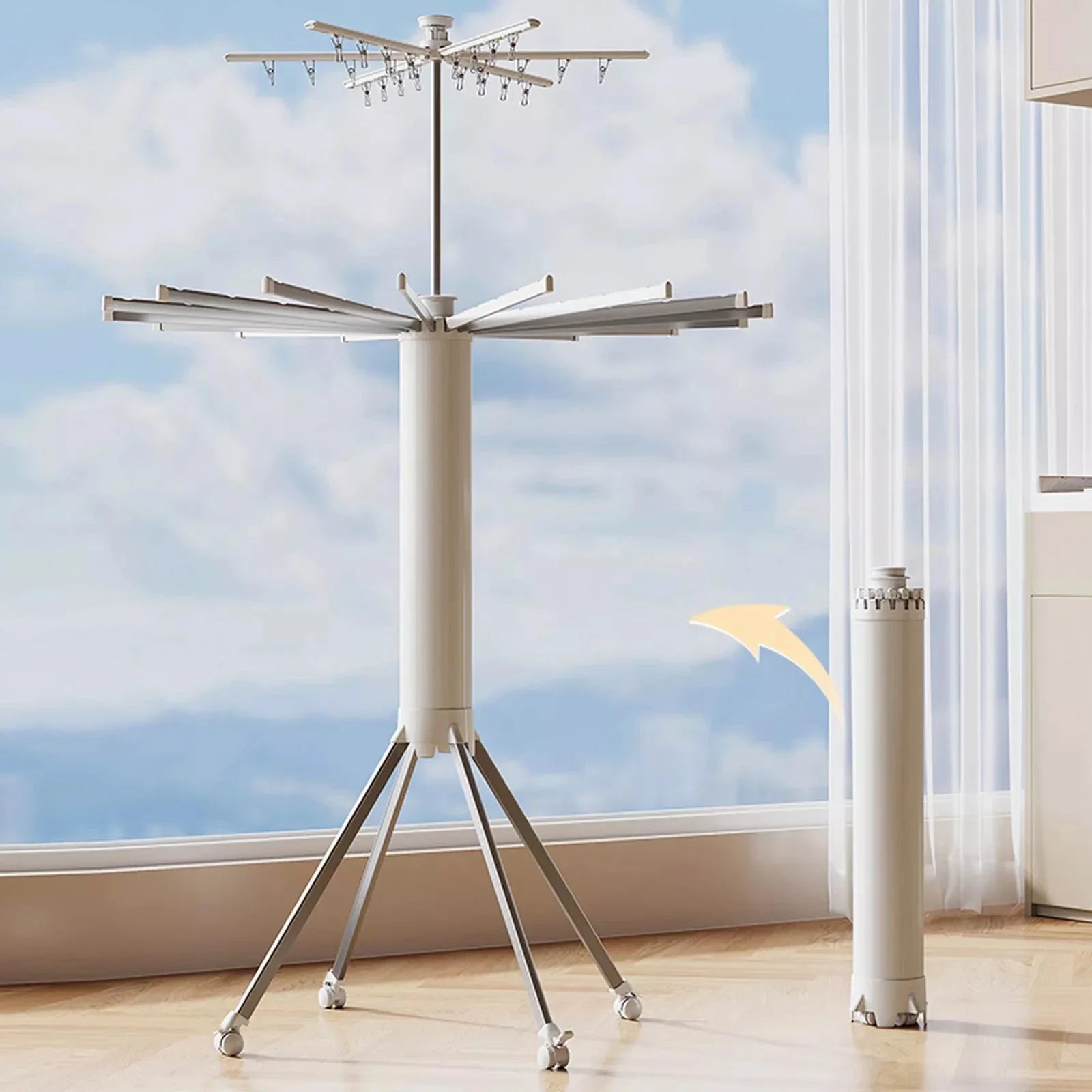 Aluminum Foldable Laundry Stand Tripod.