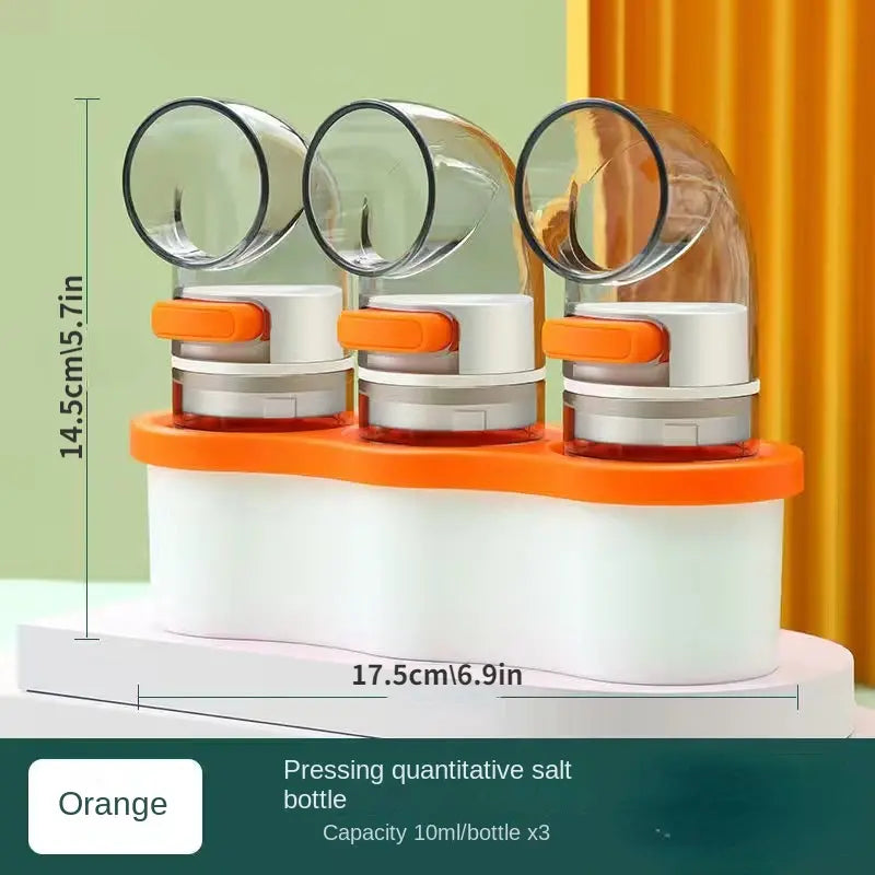 Metering Salt Dispenser With Stand, 0.5gm Push Type Salt Shaker, Quantitative Salt Control Bottle, Measurement Markings Herb & Spice Container, Clear Glass Condiment Bottle for Kitchen, Multipurpose Condiment Container