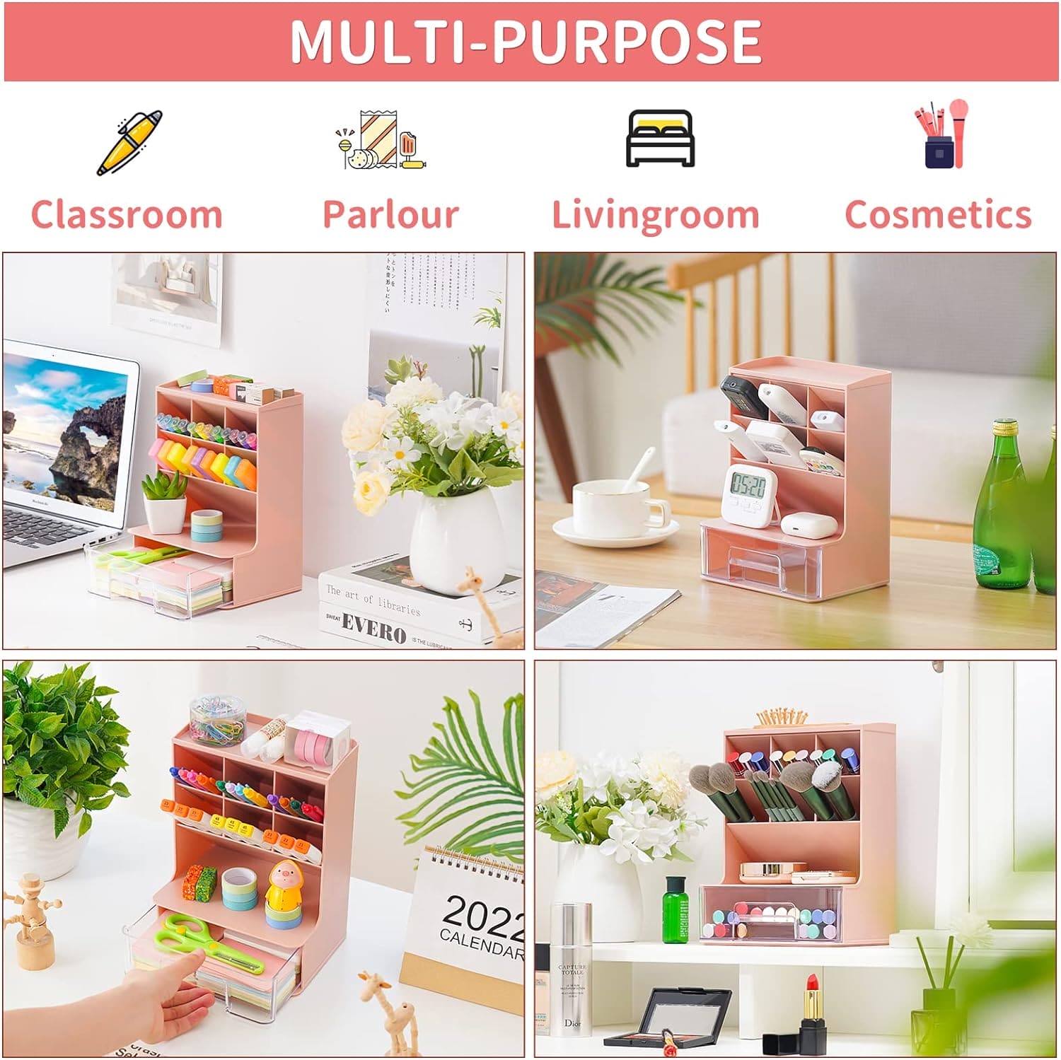 Slop Desktop Storage Box With Drawer, Classify Drawer Type Storage Box.