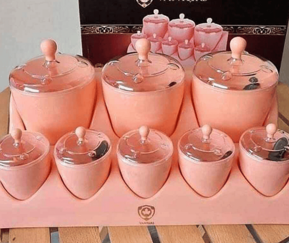 Set of 8 Nutty Masala Rack, Saithe Masala Organizer, Kitchen Countertop Spice Organizer