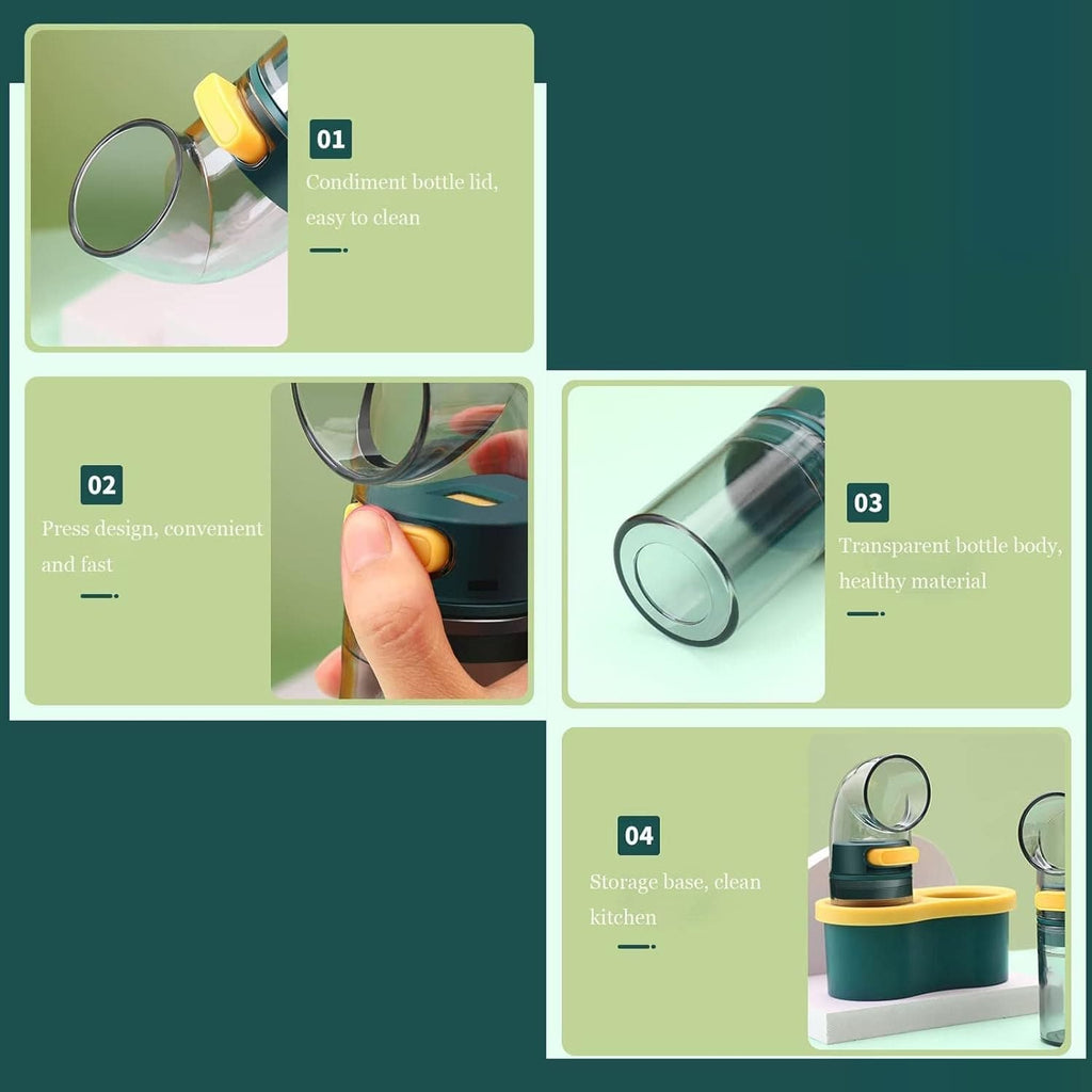 Metering Salt Dispenser With Stand, 0.5gm Push Type Salt Shaker, Quantitative Salt Control Bottle, Measurement Markings Herb & Spice Container, Clear Glass Condiment Bottle for Kitchen, Multipurpose Condiment Container