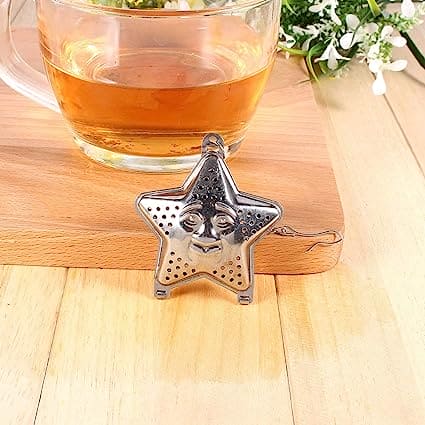 Star Tea Mesh Infuser, Stainless Steel Tea Strainer, Reusable Tea Filter With Chain Hook, Spice, Herb, Tea Seasoning Filter, Large Capacity Tea Infuser for Kitchen Bar Restaurant, Spice Filter Drinkware Gadget Kitchen Tools Accessories