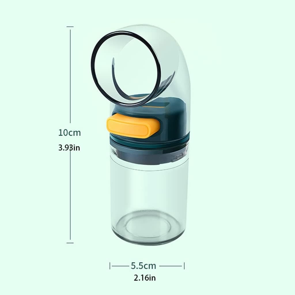 Metering Salt Dispenser With Stand, 0.5gm Push Type Salt Shaker, Quantitative Salt Control Bottle, Measurement Markings Herb & Spice Container, Clear Glass Condiment Bottle for Kitchen, Multipurpose Condiment Container