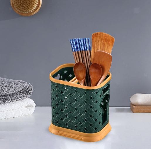 Criss Cross Cutlery Holder, Plastic Chopsticks Cage, Hollow Drain Tableware Rack, Knife Stand Spoon Fork Storage Shelf Container, Kitchen Cutlery Drying Rack Basket, Cooking Utensil Holder, Utensil Caddy Compartment