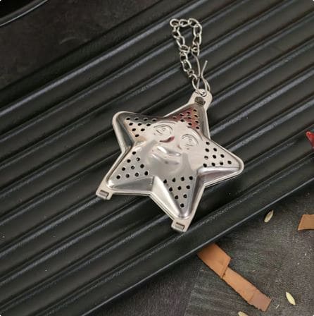 Star Tea Mesh Infuser, Stainless Steel Tea Strainer, Reusable Tea Filter With Chain Hook, Spice, Herb, Tea Seasoning Filter, Large Capacity Tea Infuser for Kitchen Bar Restaurant, Spice Filter Drinkware Gadget Kitchen Tools Accessories