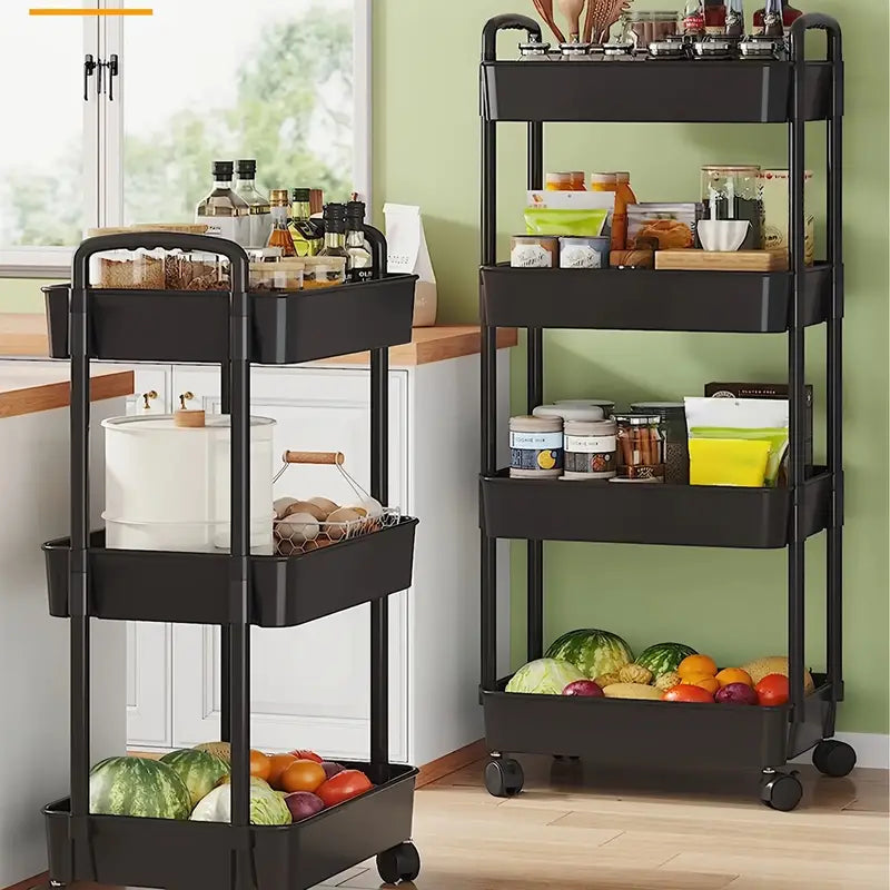 Mobile Durable Rolling Cart, Multi Layer Kitchen Trolley Cart, Snacks Storage Rack with Wheels,  Movable Gap Storage Rack, Trolley Organizer Auxiliary Cart, Home Snack Vegetables Storage Rack with Wheels