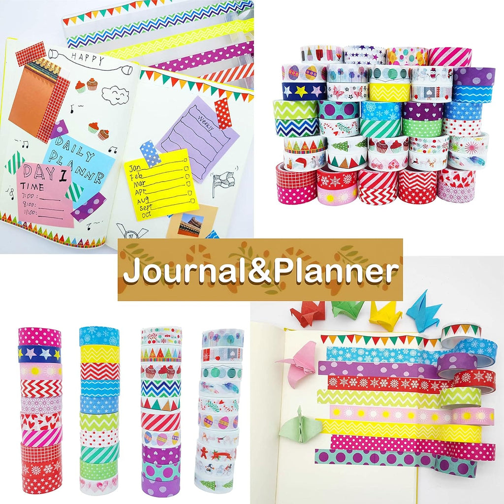Set of 51 Decorative Tape, Art Washi Tape Storage Box.