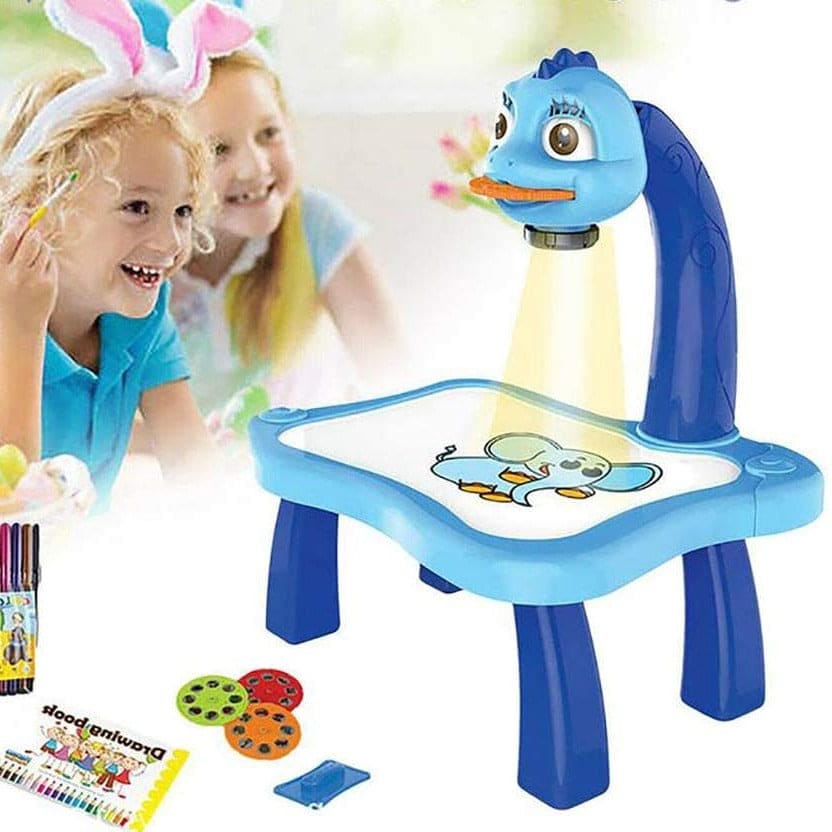 Children LED Projector Art Drawing Table Toy, Kids Painting Board Desk, Crafts Interactive Educational Learning Paint Tool, Trace and Draw Projector Toy with Light & Music, Track and Draw Learning Sketch Projector Desktop, Kid Toy Painting Drawing Table