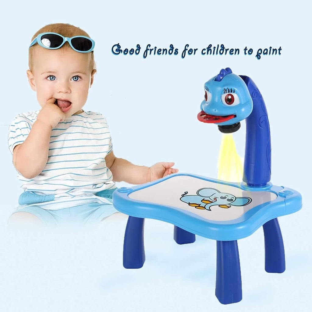 Children LED Projector Art Drawing Table Toy, Kids Painting Board Desk, Crafts Interactive Educational Learning Paint Tool, Trace and Draw Projector Toy with Light & Music, Track and Draw Learning Sketch Projector Desktop, Kid Toy Painting Drawing Table