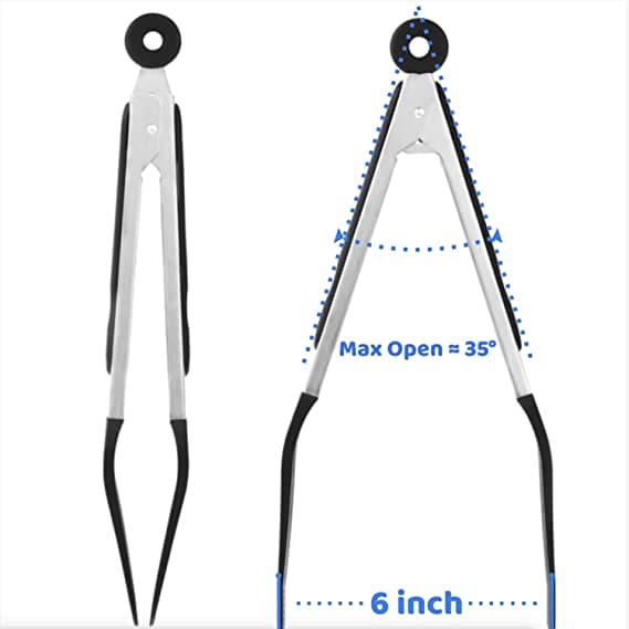 Silicon Non Stick Food Tong, Silicone Food Meat Salad Clamp, BBQ Bread Serving Cooking Clip, Foldable Barbecue Baking Tongs, Nylon Shank Dessert Tweezer Cooking Clamp, Heat-Resistant Bread Steak Serving Clips